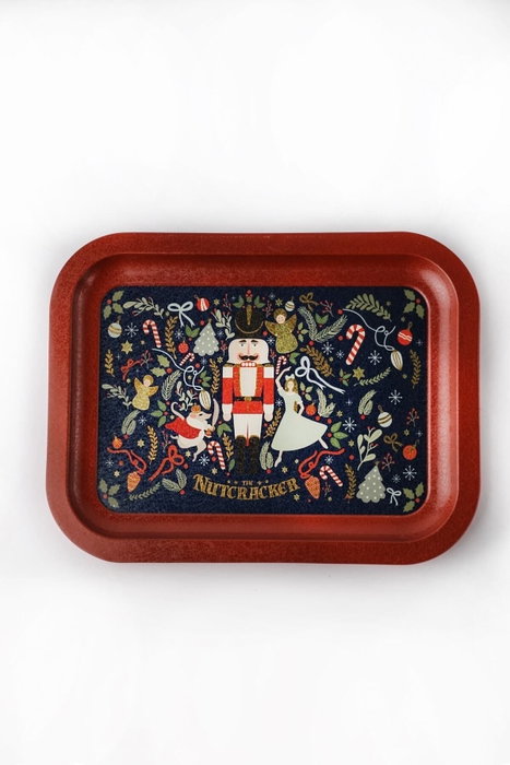 Hermia Bandeja de Metal EE161V1 Decoración del Hogar Plata 23.3 x 30.7 cm